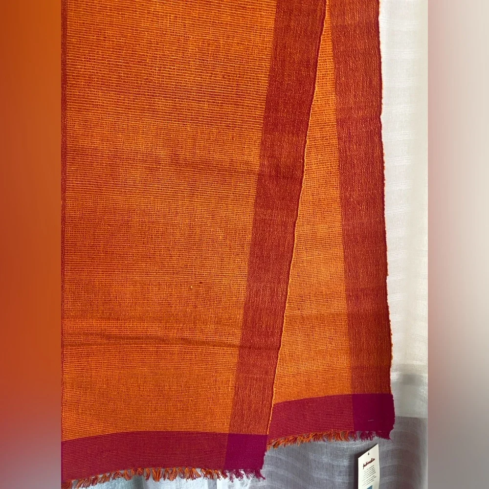 Fabindia by Craftmark Orange Table Runner NWT Made in India